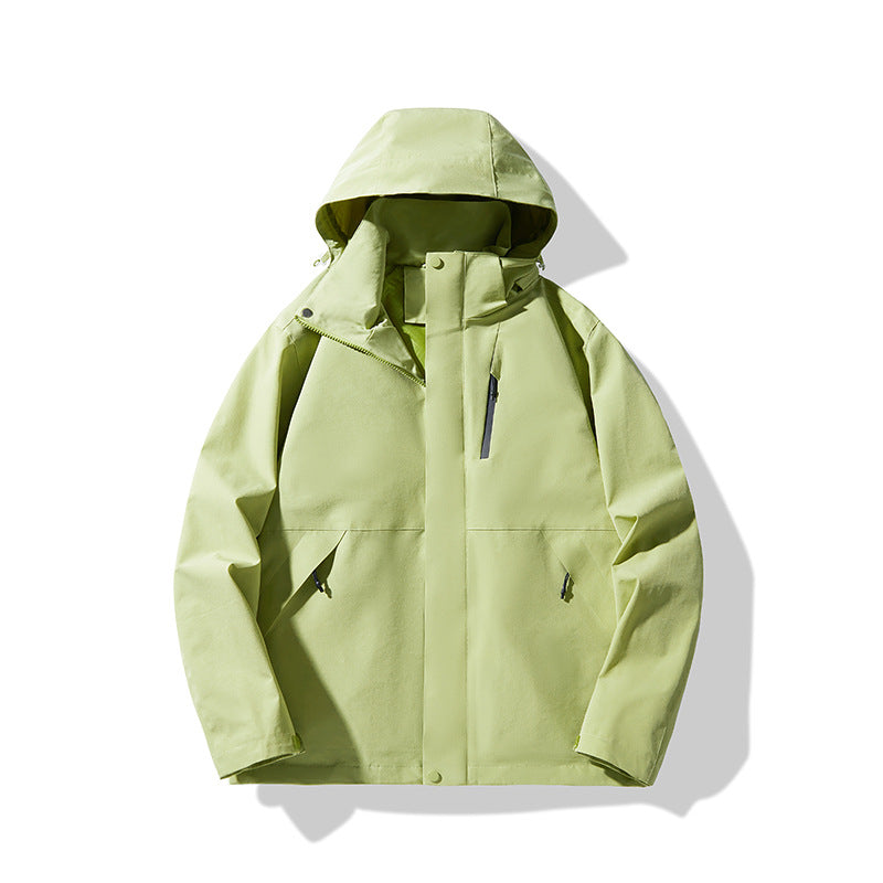 Men's Technical Waterproof Hooded Shell Jacket in Minimalist Urban Look Fashion Glam