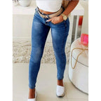 Women's Sculpting Skinny Jeans with Mid-High Waist and Super Stretch Fit Fashion Glam