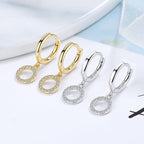 Women's earrings with sparkling circle pendant Fashion Glam