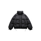 Unisex Short Padded Jacket with Hood, High Stand-Up Collar, and Adjustable Hem Fashion Glam