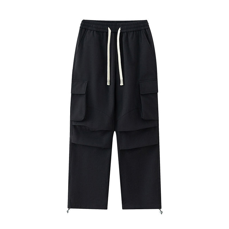 Men's cargo pants with elastic waistband, layered detail and zip hem Fashion Glam