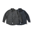 Unisex Boxy Overshirt made of wool blend with Glencheck, chest pocket and rounded hem Fashion Glam