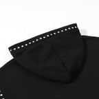 Ladies Oversized Hoodie with Studded Details and Soft Cuffs Fashion Glam