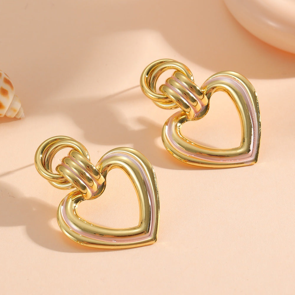 Women’s earrings in modern heart design Fashion Glam