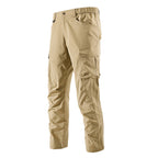 Men's Robust-Constructive Cargo Trekking Pants with Elastic Waistband and Multiple Pockets Fashion Glam
