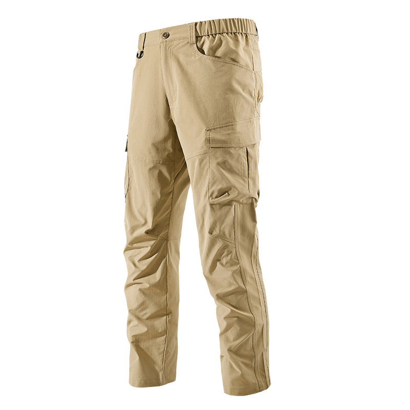 Men's Robust-Constructive Cargo Trekking Pants with Elastic Waistband and Multiple Pockets Fashion Glam