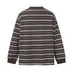 Unisex locker-fit structured knit sweater with round neck and maritime stripes Fashion Glam