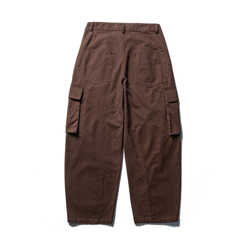 Men's Loose Cargo Pants made of Cotton Blend with Large Flap Pockets and Relaxed Fit Fashion Glam