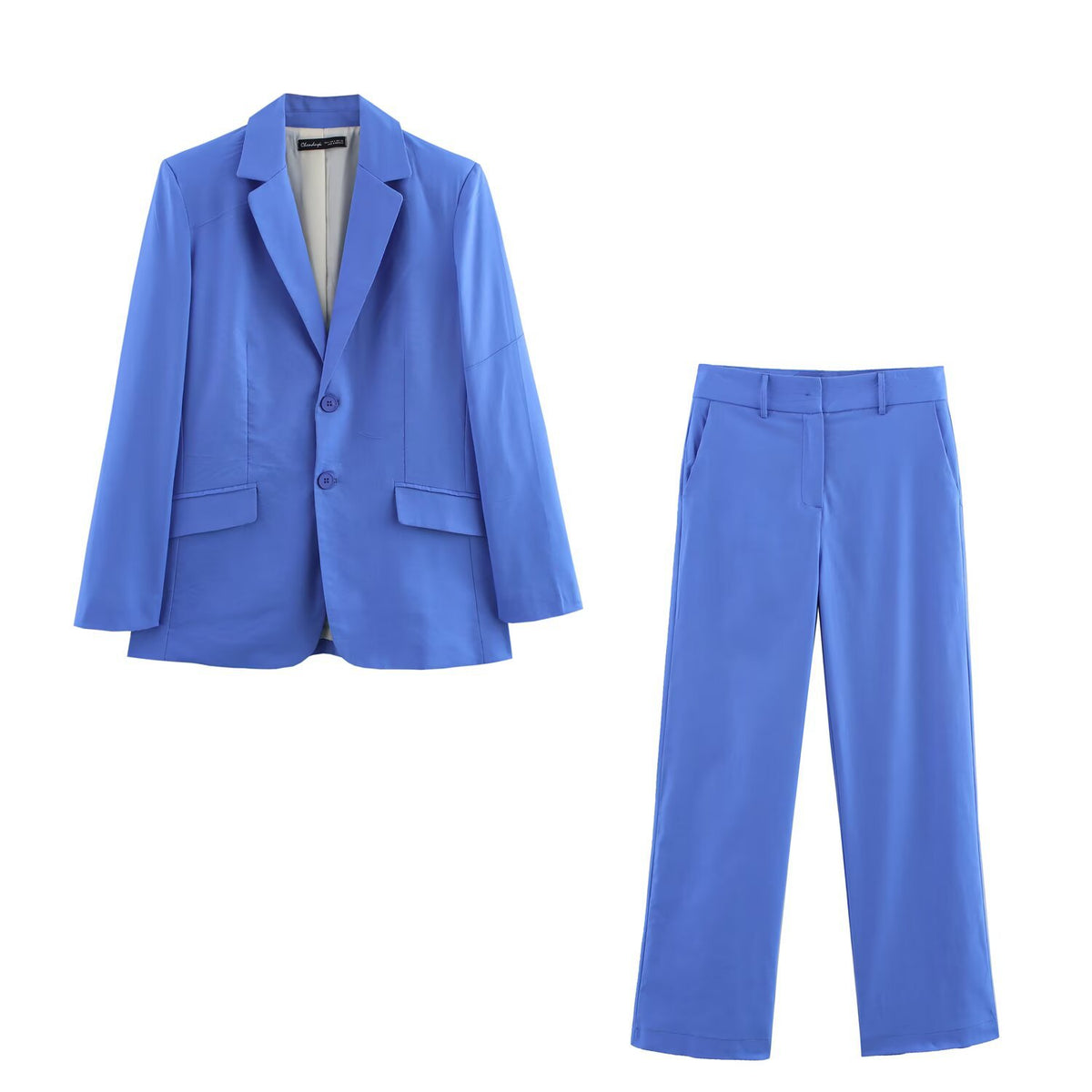 Women's Oversized Single-Breasted Blazer with Notch Lapels, Two Buttons and Flap Pockets Fashion Glam