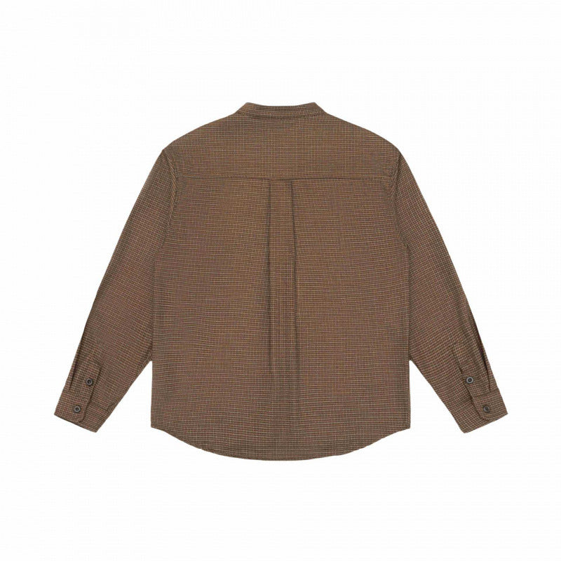 Men's overshirt jacket with stand-up collar, houndstooth pattern and rounded hem Fashion Glam