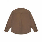Men's overshirt jacket with stand-up collar, houndstooth pattern and rounded hem Fashion Glam