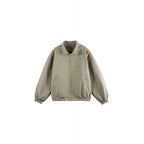 Unisex Oversize Utility Bomber Jacket with concealed zipper and elastic cuffs Fashion Glam