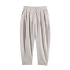 Women High-Waisted Pleated Pants with Loose Fit and Narrow Ankle Area Fashion Glam