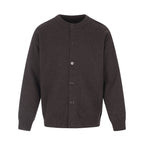 Unisex Boxy Knit Cardigan with Round Neckline and Full Button Placket Fashion Glam