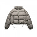 Women's short quilted winter jacket in cropped style with high stand-up collar Fashion Glam