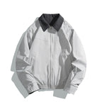 Unisex Short-cut Utility Blouson with Contrast Shirt Collar and Shaping Seams Fashion Glam