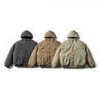 Unisex Boxy-Canvas-Hooded Jacket with Teddy Lining and Utility Pockets Fashion Glam