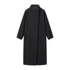 Women's Oversize Cocoon Coat with High Stand-Up Collar and Concealed Button Placket Fashion Glam