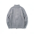 Unisex Zip Sweater with Stand-Up Collar and Vertical Structure Fashion Glam