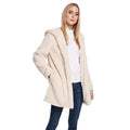 Women's Midi-Length Hooded Faux Fur Coat with Open Front and Lined Insert Pockets Fashion Glam