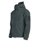 Men's Tactical Softshell Jacket with Hood, Camouflage Pattern and Multiple Zipper Pockets Fashion Glam