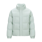 Men's Padded Quilted Jacket with High Stand-Up Collar and Concealed Zip Fashion Glam