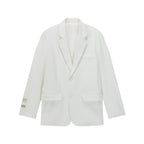 Unisex Boxy Oversized Blazer with Notch Lapel and Flap Pockets Fashion Glam