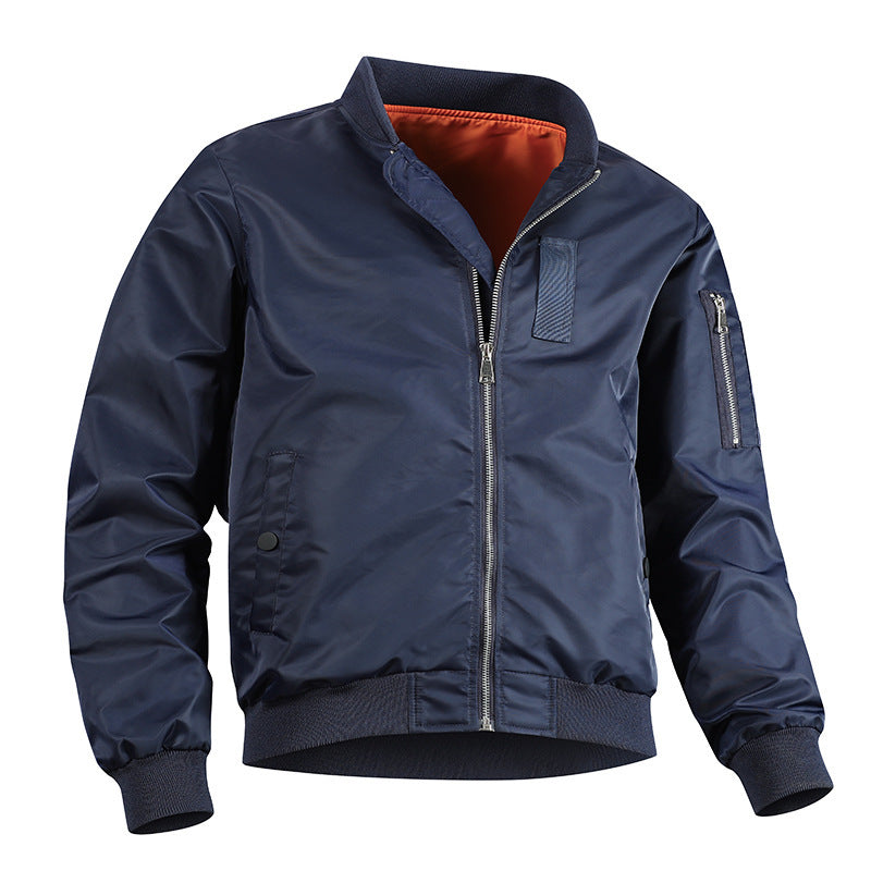 Men's Lightweight Flight Bomber Jacket with Water-Repellent Shell and Contrast Lining Fashion Glam