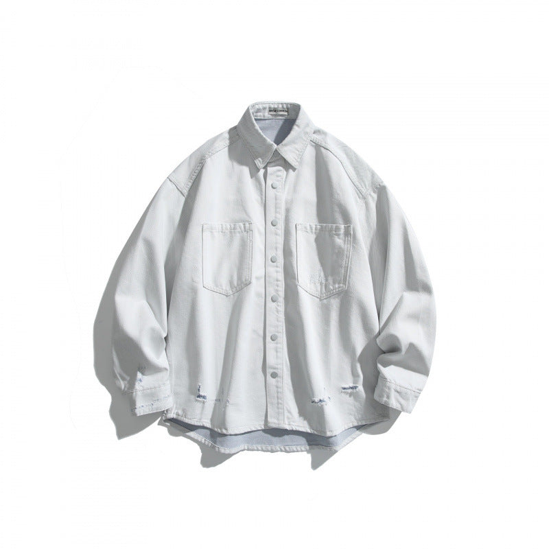 Unisex Oversize Denim Shirt Jacket in Vintage Look Fashion Glam