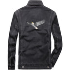 Men's denim jacket with patch pockets and worn effects Fashion Glam