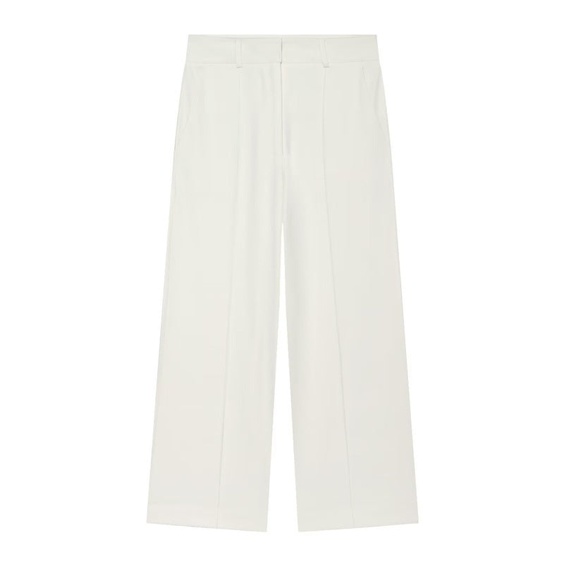 Women High-waisted wide Culotte pants with crease and pleats Fashion Glam