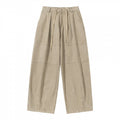 Women's Wide High-Waist Pleated Culotte Pants with Drawstring and Seams Fashion Glam