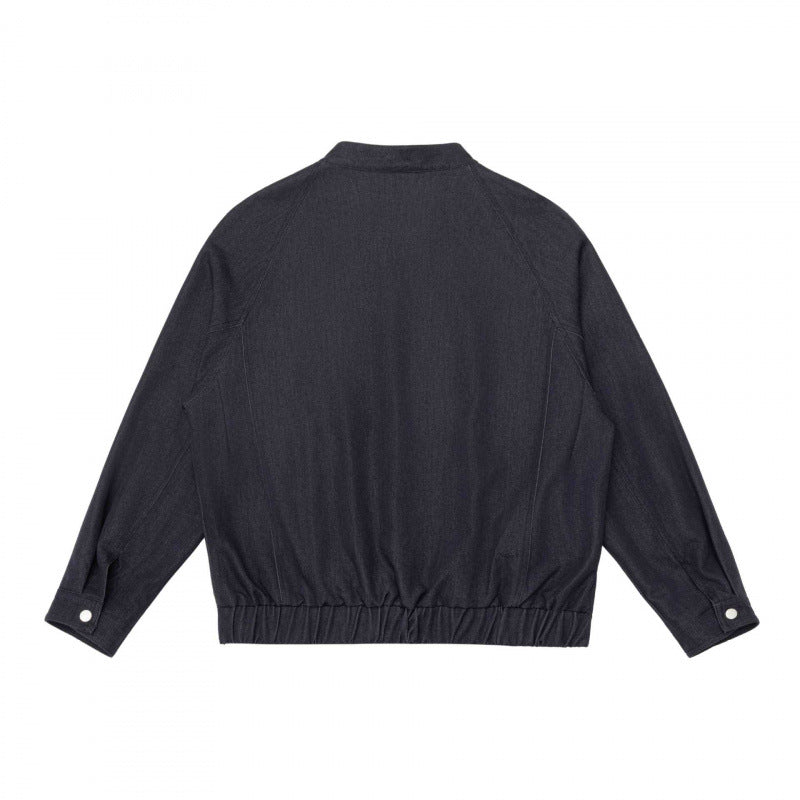 Unisex short jacket in overshirt style with standing collar, zipper, and elastic hem Fashion Glam