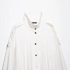 Women Oversize Blouson Jacket with Stand-Up Collar and Snap Front Fashion Glam