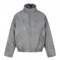 Men's short jacket in retro puffer style with high-closing faux fur collar and decorative wave quilting Fashion Glam