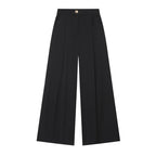 Women's Wide-Cut Palazzo Trousers with High Waist and Crease Fashion Glam
