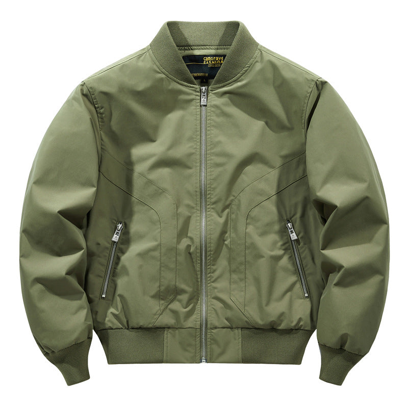 Men's Technical Bomber Jacket with Windproof Shell, Ribbed Cuffs and Zipper Pockets Fashion Glam