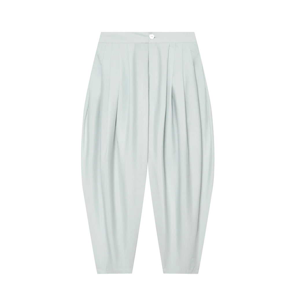 Women's High-Waisted Pleated Harem Pants with Tucks and Tapered Leg Fashion Glam