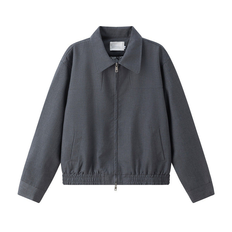 Unisex Lightweight Transition Blouson Jacket with Shirt Collar, Two-Way Zipper and Elastic Hem Fashion Glam