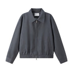 Unisex Lightweight Transition Blouson Jacket with Shirt Collar, Two-Way Zipper and Elastic Hem Fashion Glam