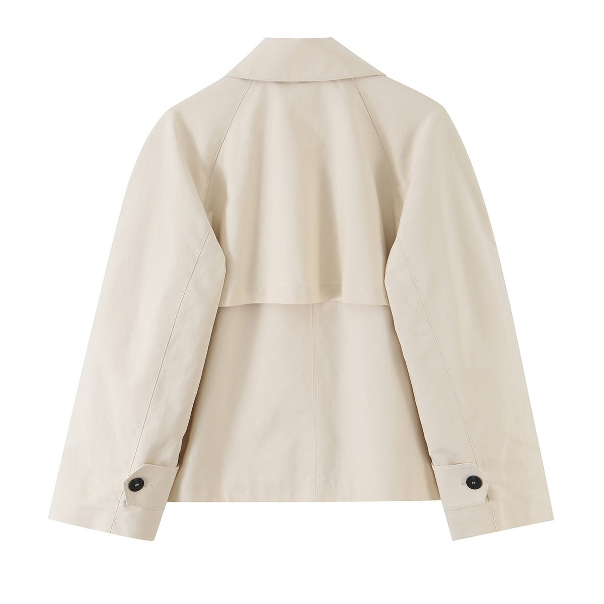 Women's short-cut trench jacket with asymmetric button placket and shirt collar Fashion Glam
