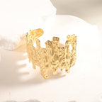 Women Open Bangle with Artistic Relief Design Fashion Glam