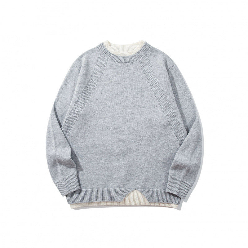 Unisex fine knit sweater with raglan seam and triangular hem adornment Fashion Glam