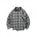 Unisex Oversize Check Shirt Jacket in Boxy Cut with Chest Pocket and Rounded Hem Fashion Glam