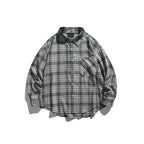 Unisex Oversize Check Shirt Jacket in Boxy Cut with Chest Pocket and Rounded Hem Fashion Glam