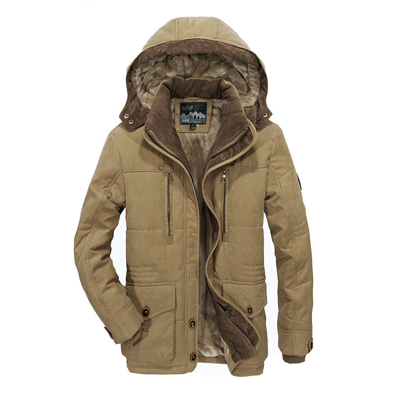 Men's winter parka with teddy lining, hood and water-repellent canvas outer layer Fashion Glam