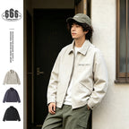 Men's short jacket in boxy cut made of canvas with shirt collar and welt pockets Fashion Glam