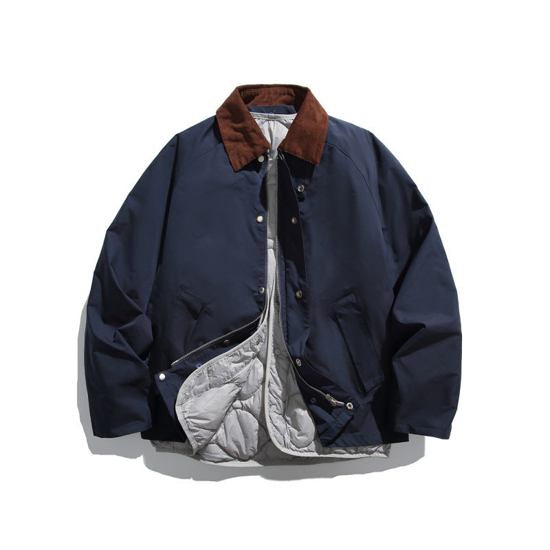 Men's Boxy Field Jacket with detachable padded inner vest and cord collar Fashion Glam