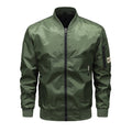 Men's Lightweight Nylon Bomber Jacket with Arm Pocket, Stand Collar and Ribbed Cuffs Fashion Glam