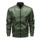 Men's Lightweight Nylon Bomber Jacket with Arm Pocket, Stand Collar and Ribbed Cuffs Fashion Glam